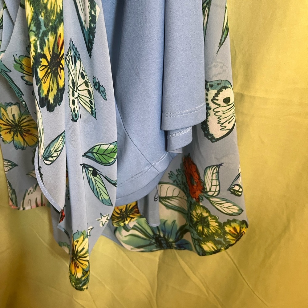 DKNY Blue Floral cottage core Maxi Dress - Picture 12 of 14